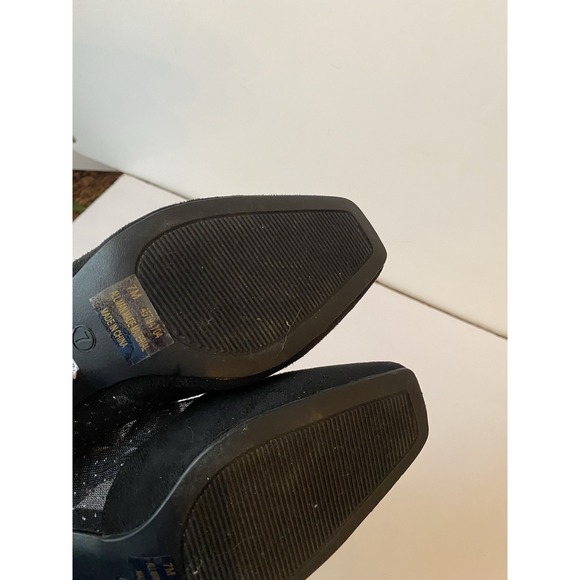 C Comfort Black Ankle Boots Heel Sz 7 Whimsigoth Grung Sparkle festival - Picture 6 of 7